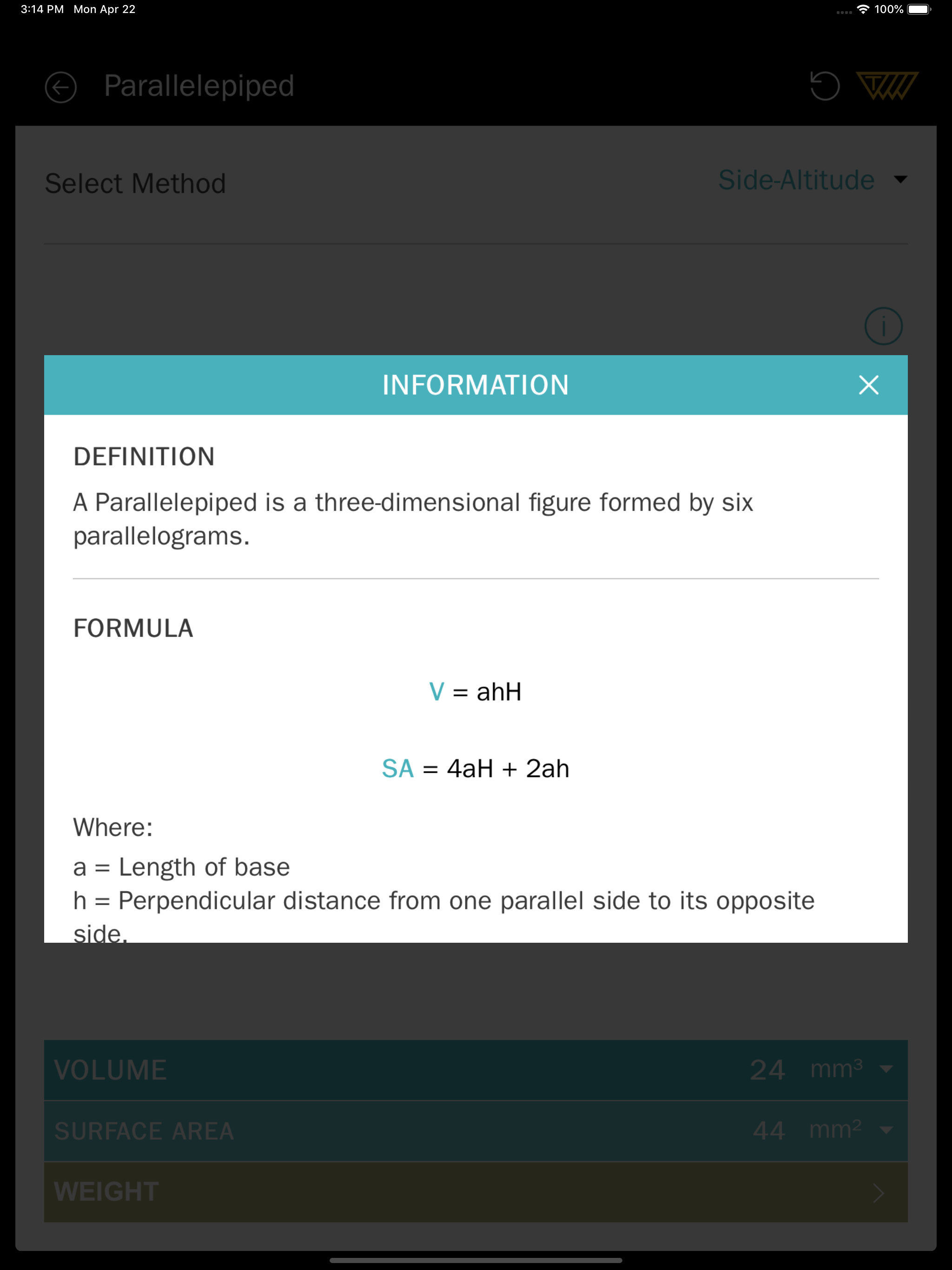 Area Volume Calculator