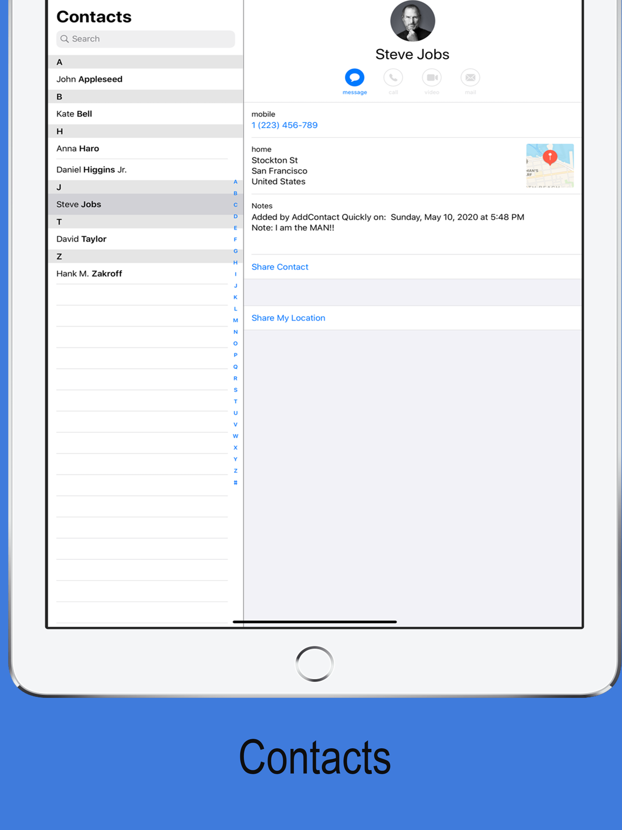 Add a Contact Quickly