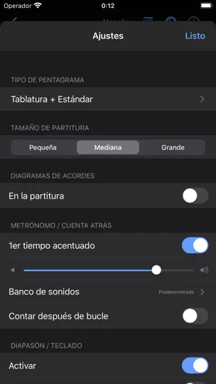 Captura de pantalla de Guitar Pro en iPhone 4
