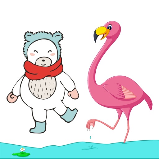 Flamingo & Bear Stickers
