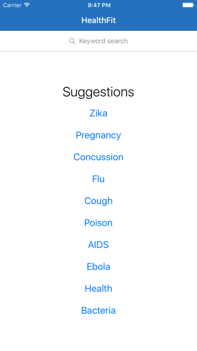 Screenshot #1 pour HealthFit -Trusted Health Info