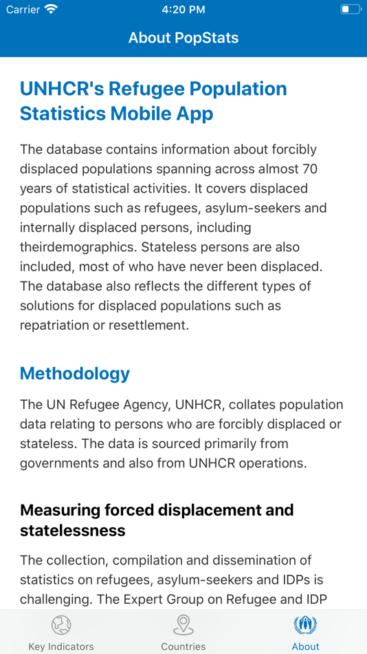 #4. Refugee Data (iOS) By: UNHCR