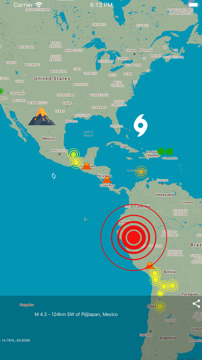 EarthQuakes Map and Volcanoes