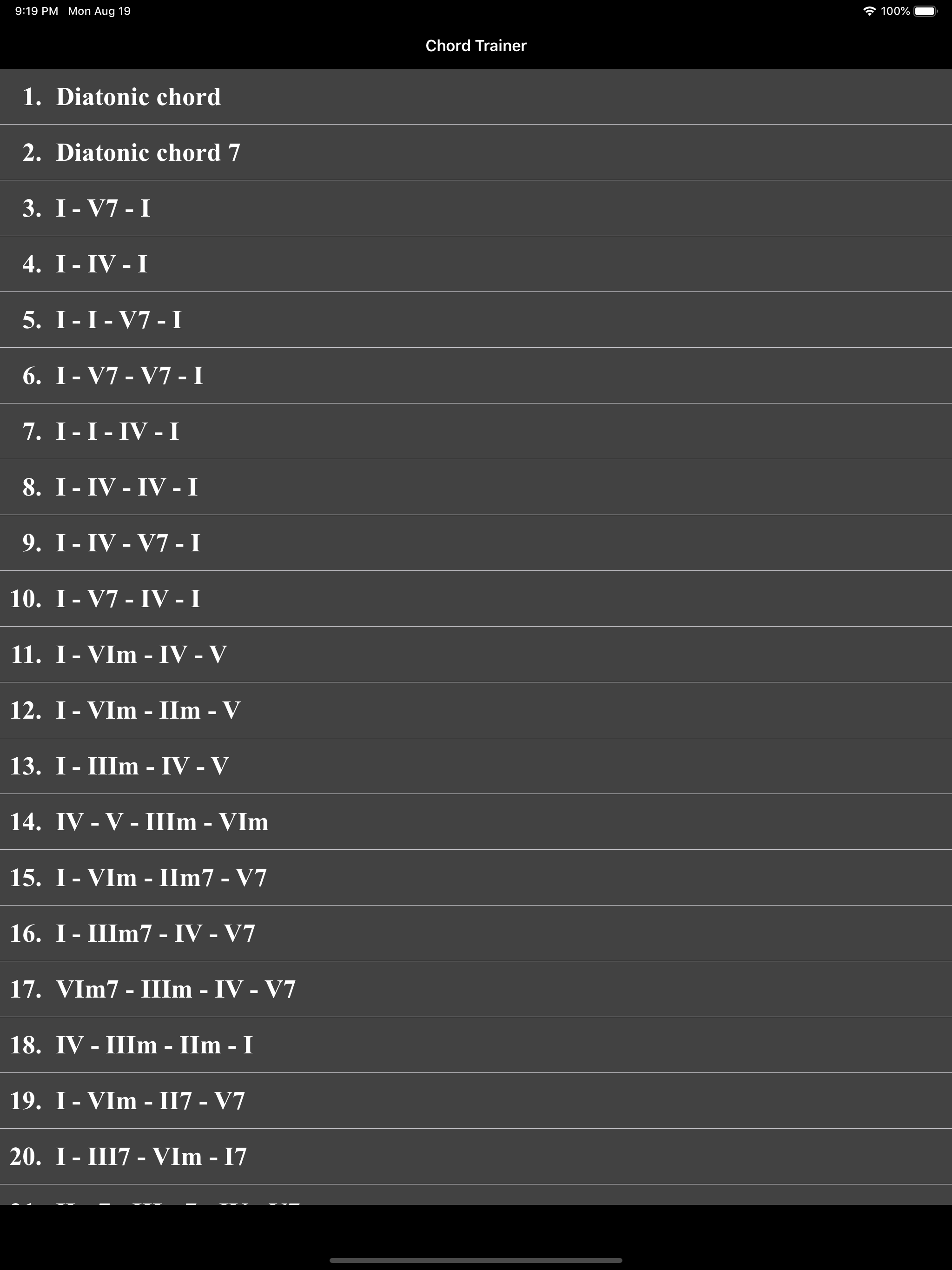 Chord Trainer - various key screenshot 5