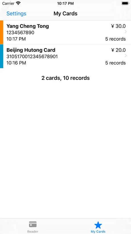 Trip Reader (NFC)