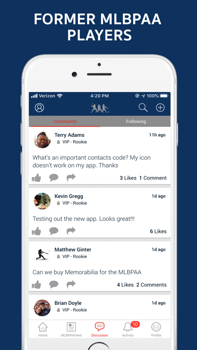 MLBPAA Clubhouse Screenshot