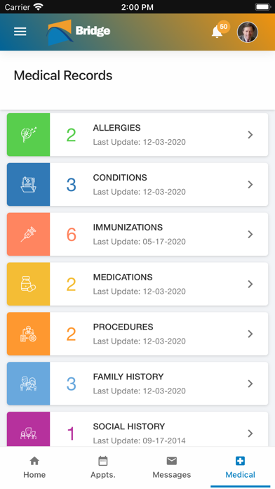 Bridge Patient Portal Screenshot
