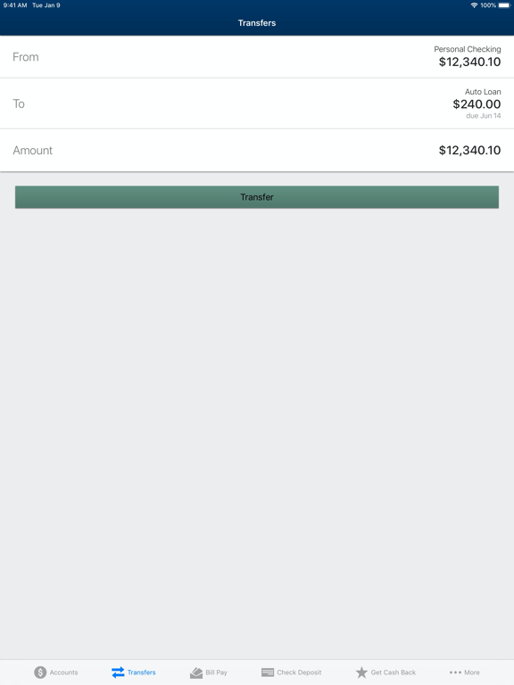 1st MidAmerica CU iPad screenshot 4 - Finance app