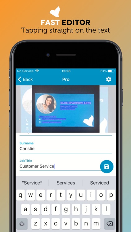 Sparrow Scan: Business Card screenshot-3