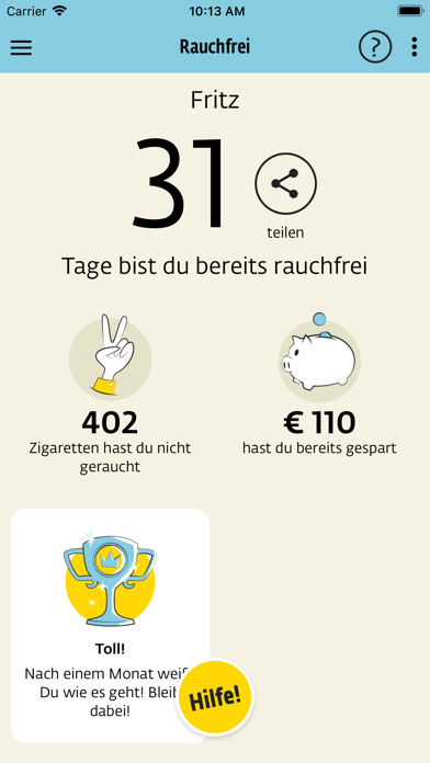 Rauchfrei App Screenshot