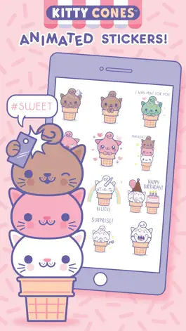 Game screenshot Kitty Cones Animated Stickers mod apk
