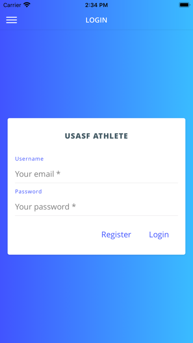 USASF Athlete Screenshot
