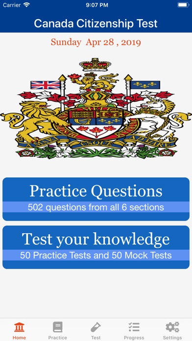 Canada Citizenship: Test Screenshot