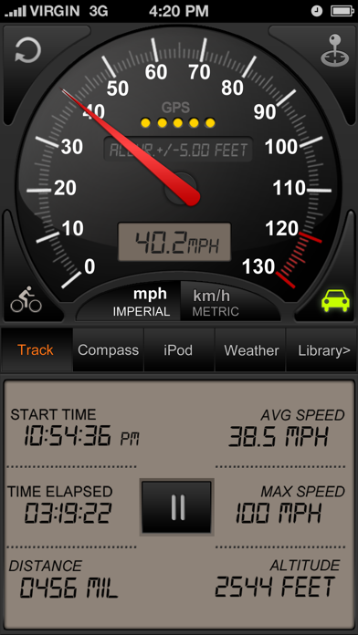 Screenshot #1 pour Speedometer GPS+