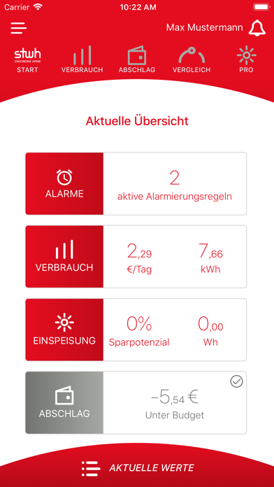 Stadtwerke Energiecheck Screenshot