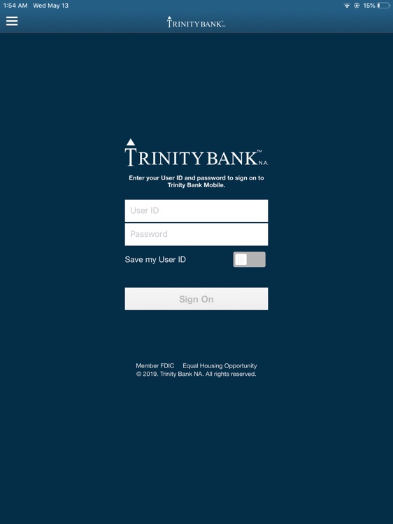 Trinity Bank Mobile for iPad