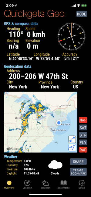 ‎Quickgets Geo: geodata widgets Screenshot