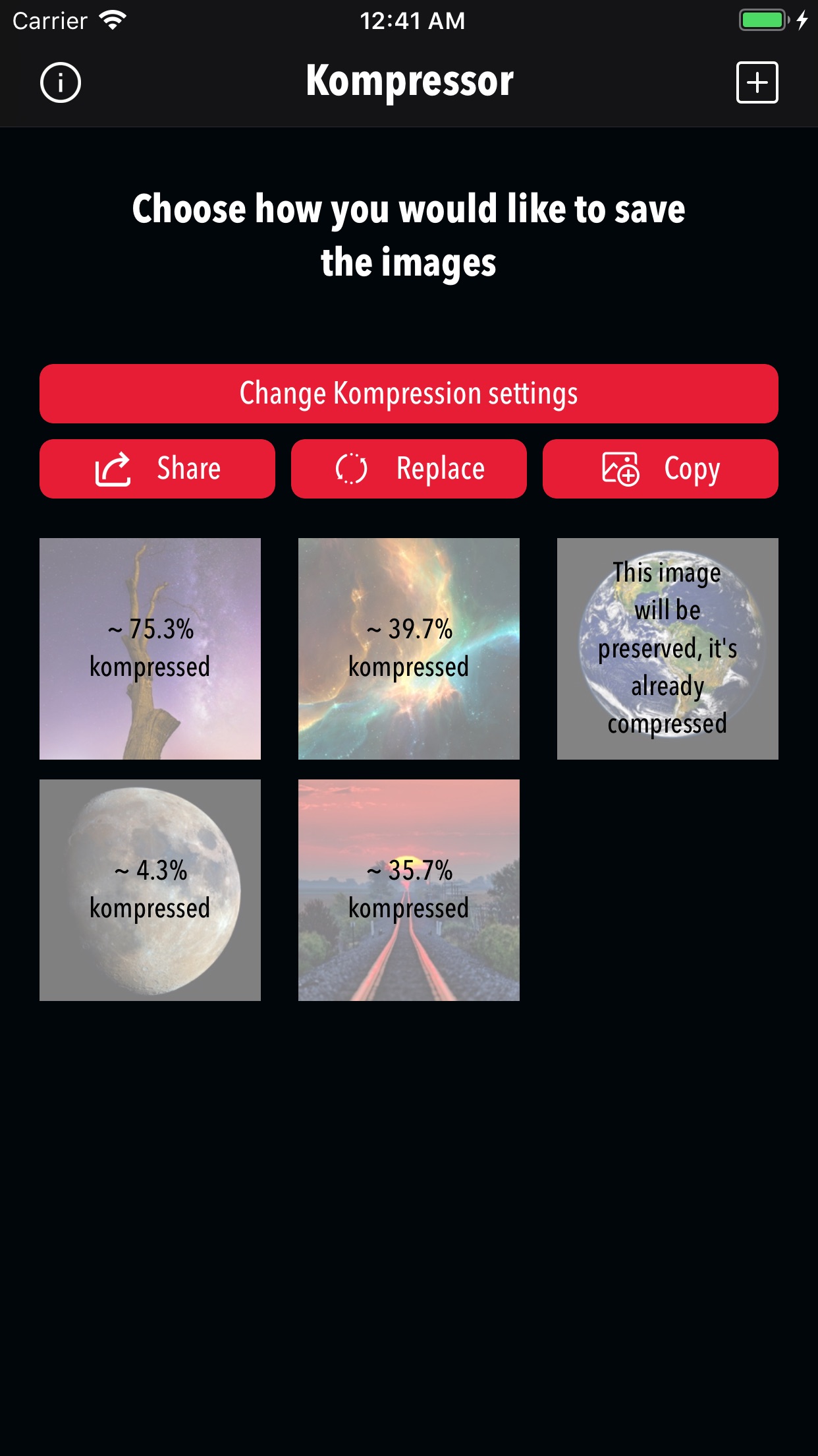 Screenshot do app Kompressor - Compress images