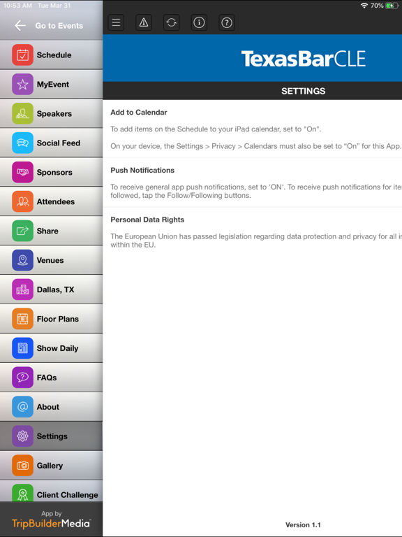 TexasBarCLE iPad screenshot 4 - Business app