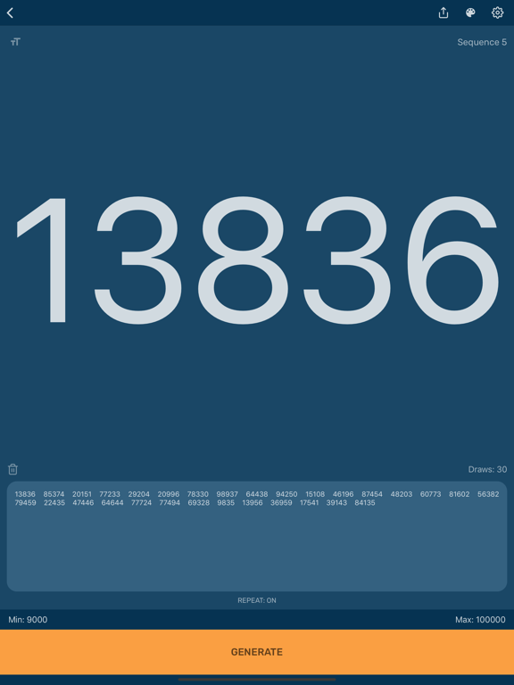 Random Number Generator App iPad screenshot 6 - Utilities app