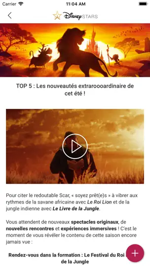 Capture d'écran de Disney Stars sur iPhone 4