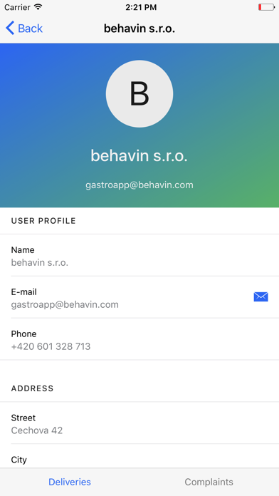 GastroApp Behavin Screenshot