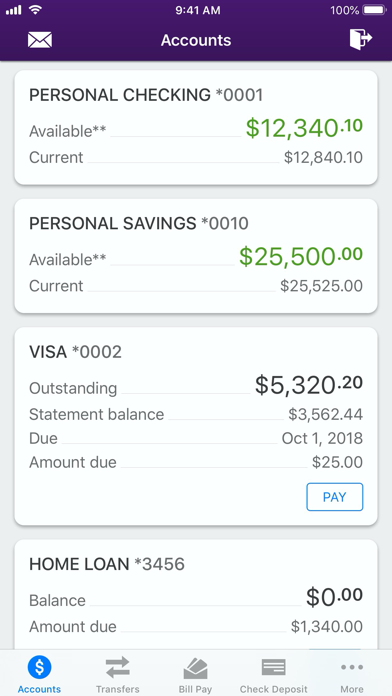 BankFinancial Mobile App Screenshot
