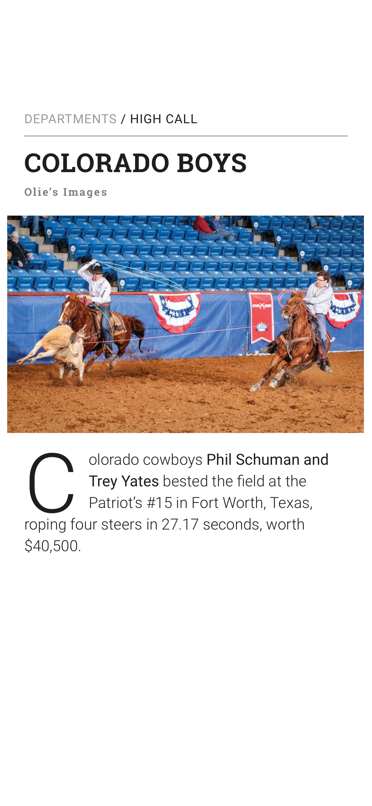 The Team Roping Journal