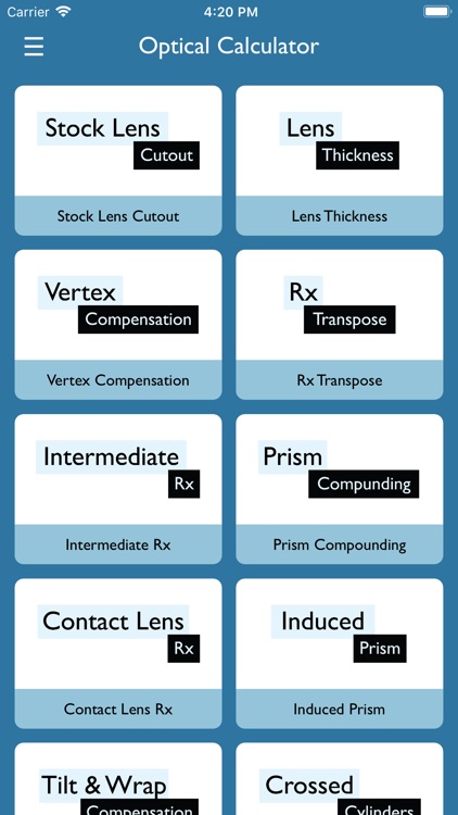 Optical Calculator for ECPs by Lens Shapers