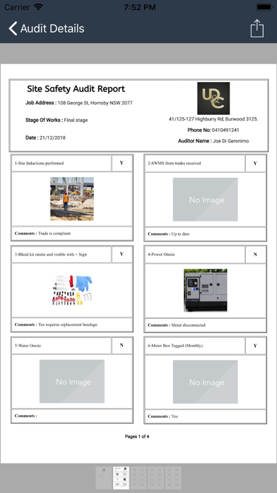 Site Safety Audit Screenshot