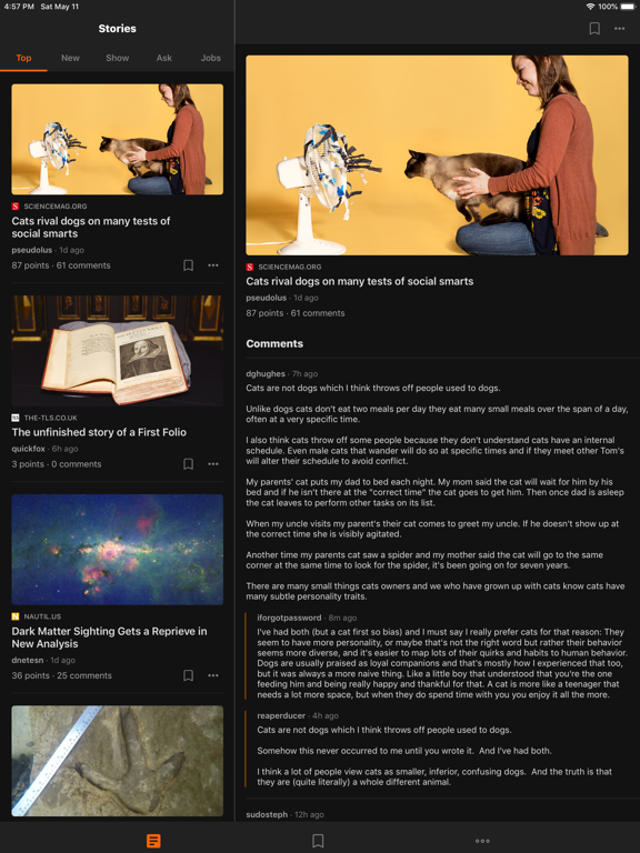 Hacker Feed iPad screenshot 5 - News app