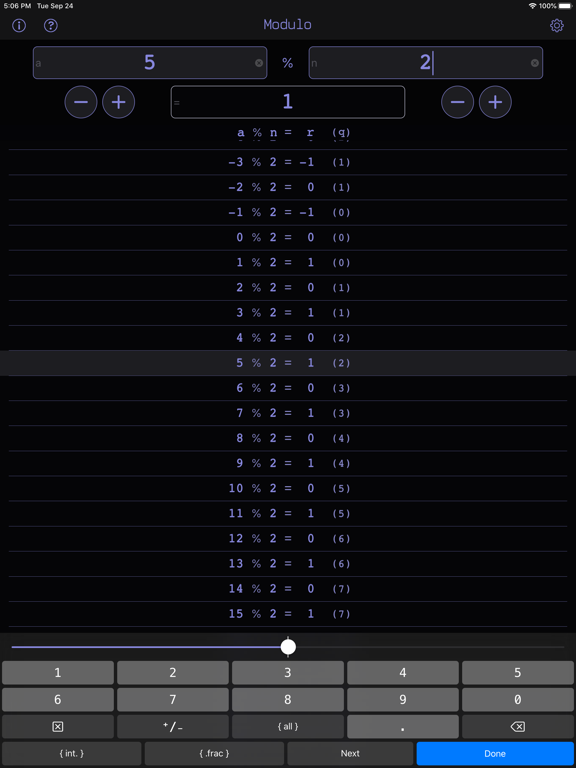 Modulo Enumerator iPad screenshot 4 - Productivity app