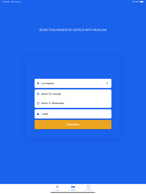 IrViajar iPad screenshot 1 - Travel app