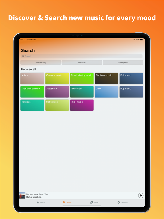 Screenshot #6 pour TopoTune - Live Radio & Music
