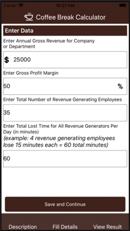 Coffee Break Calculator