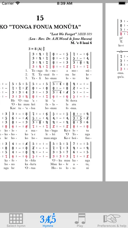 Tongan hymns FWC screenshot 3 of 6