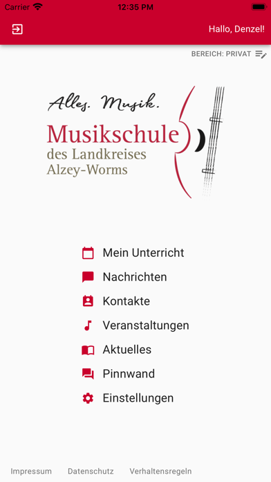 Kreismusikschule Alzey-Worms Screenshot