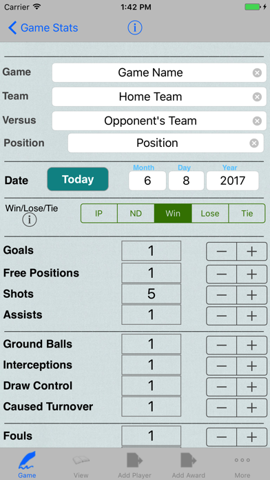 LaCrosse Player Tracker Screenshot