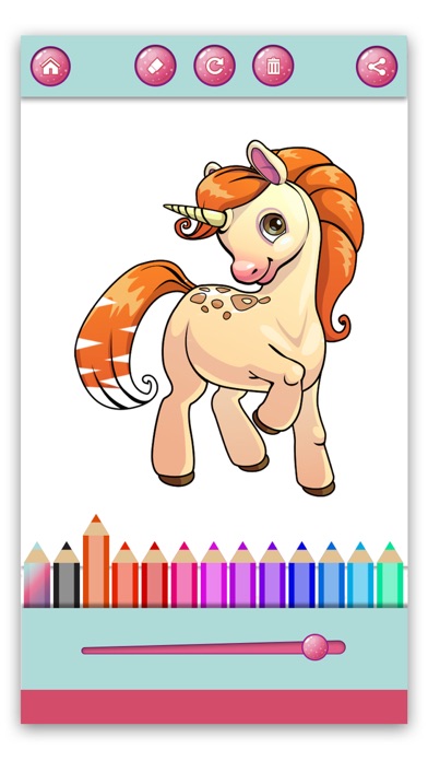 Unicorns – pony coloring book Screenshot