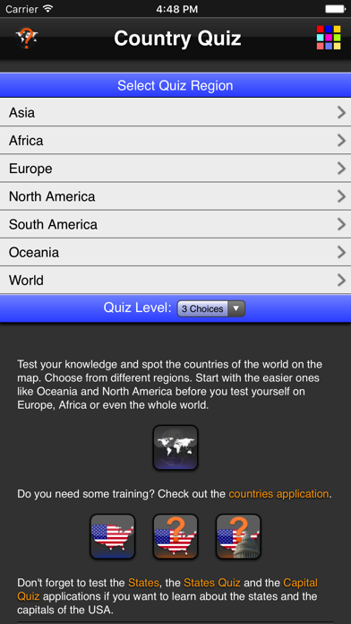 Country Quiz Screenshot