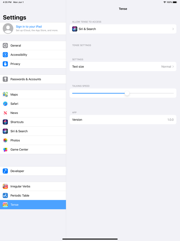 การใช้เทนส์ Tense iPad screenshot