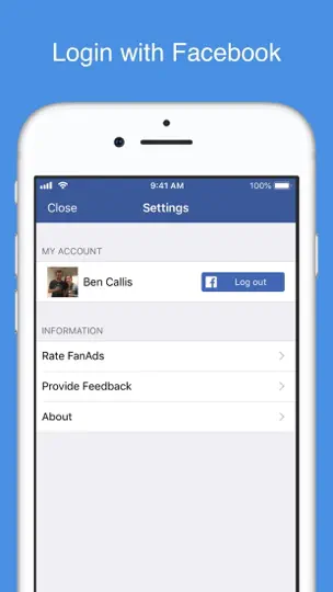 Capture d'écran de FanAds - Revenue Reporting sur iPhone 5