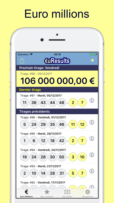Screenshot #1 pour EuroMillions: euResults