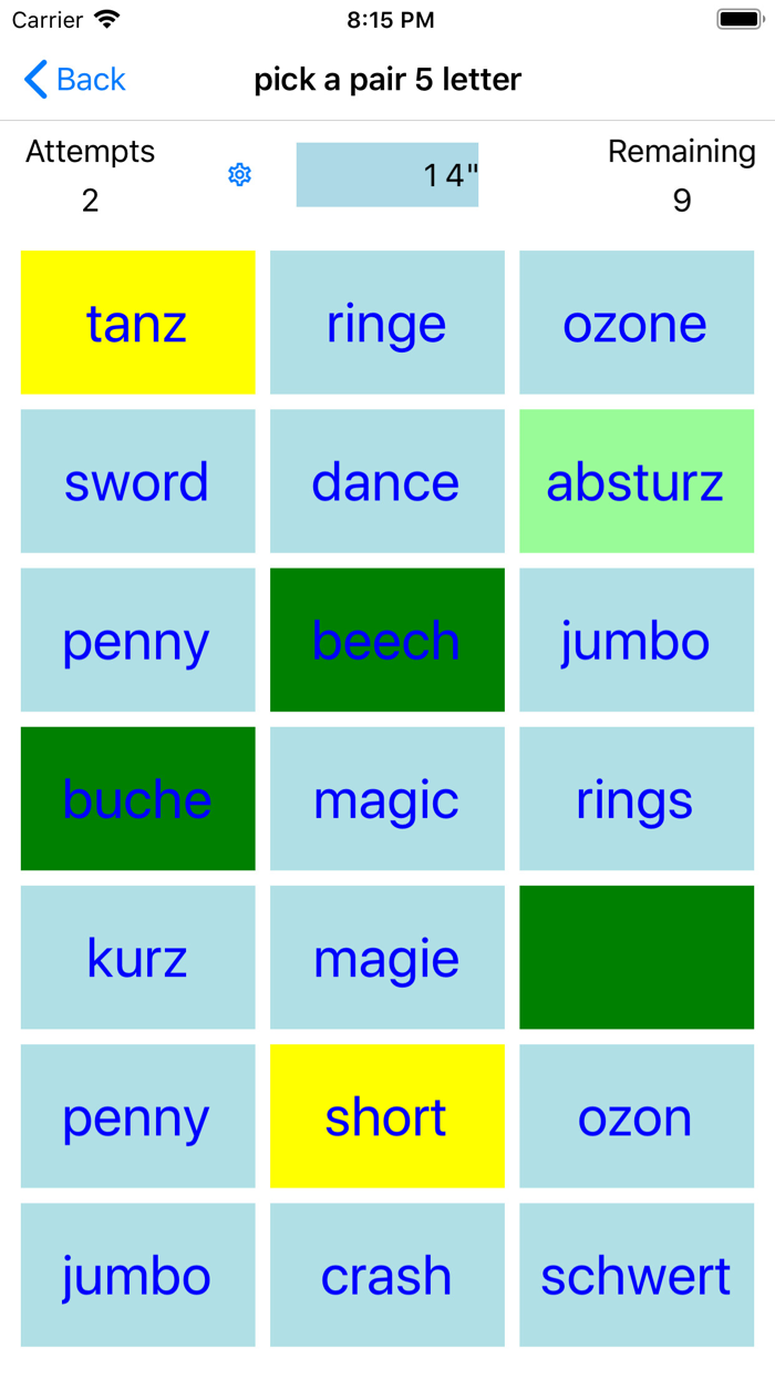 PickAPair German - English