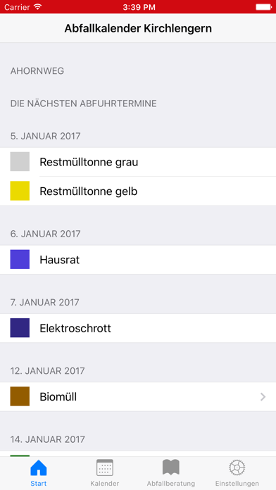 Abfallkalender Kirchlengern Screenshot