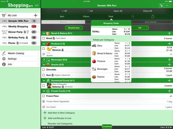 Shopping Pro (Grocery List) iPad screenshot 5 - Productivity app
