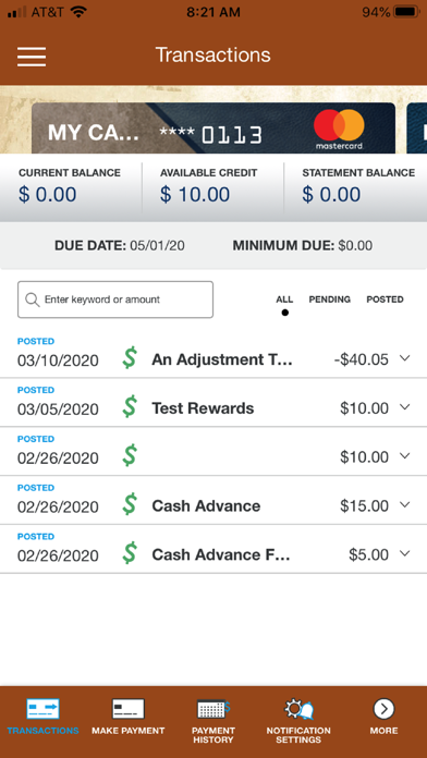 MTFCU Card screenshot 3