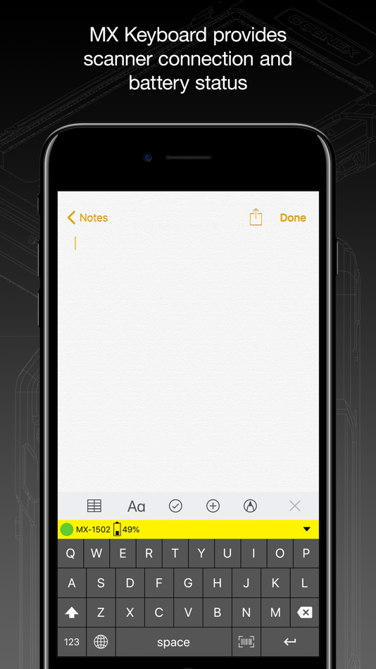 #1. MX Keyboard (iOS) 来自: Cognex Corporation