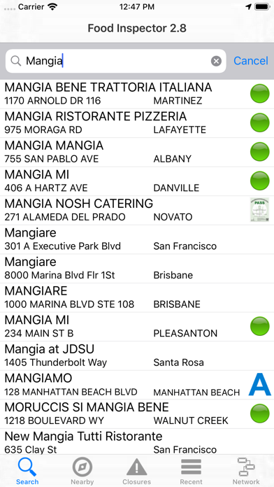California Food Inspector Screenshot