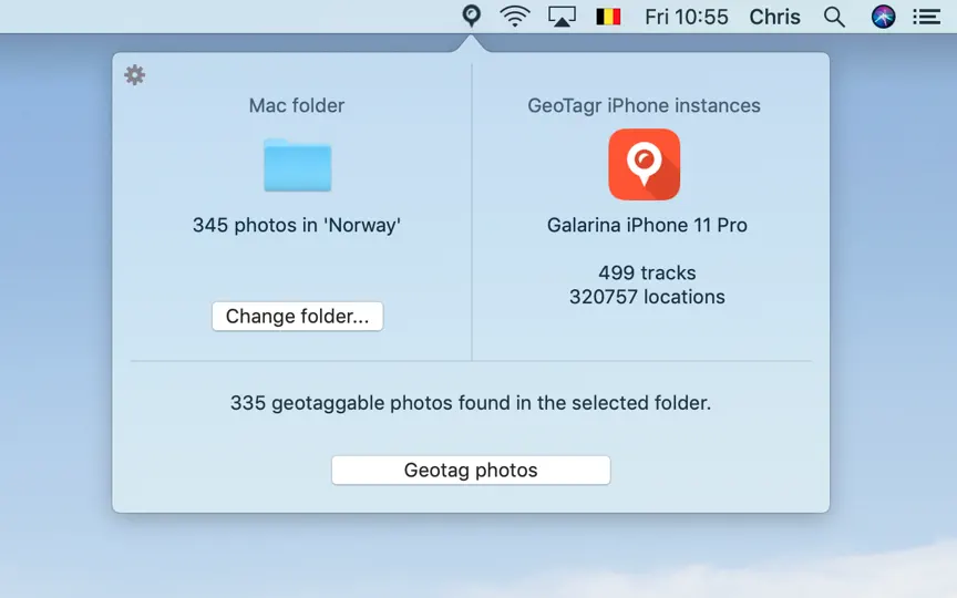Capture d'écran de GeoTagr Companion sur iPhone 1